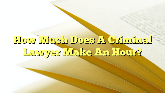 How Much Does A Criminal Lawyer Make An Hour?