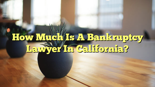 How Much Is A Bankruptcy Lawyer In California?