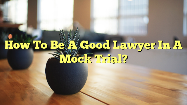 How To Be A Good Lawyer In A Mock Trial?