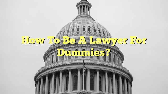 How To Be A Lawyer For Dummies?