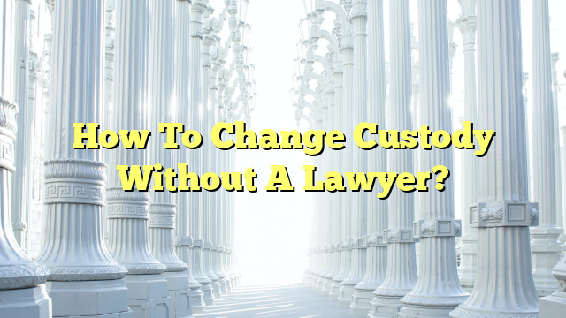 How To Change Custody Without A Lawyer?