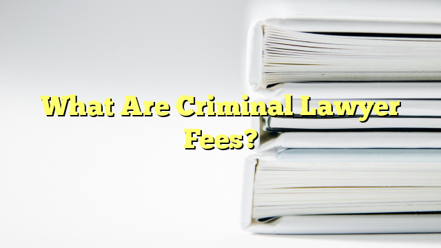 What Are Criminal Lawyer Fees?