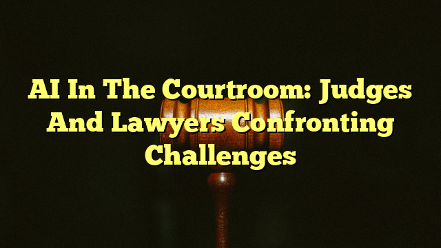 AI In The Courtroom: Judges And Lawyers Confronting Challenges