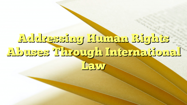 Addressing Human Rights Abuses Through International Law